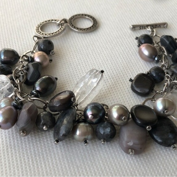 Vintage Silpada Black and Gray Charm Bracelet - Picture 4 of 6